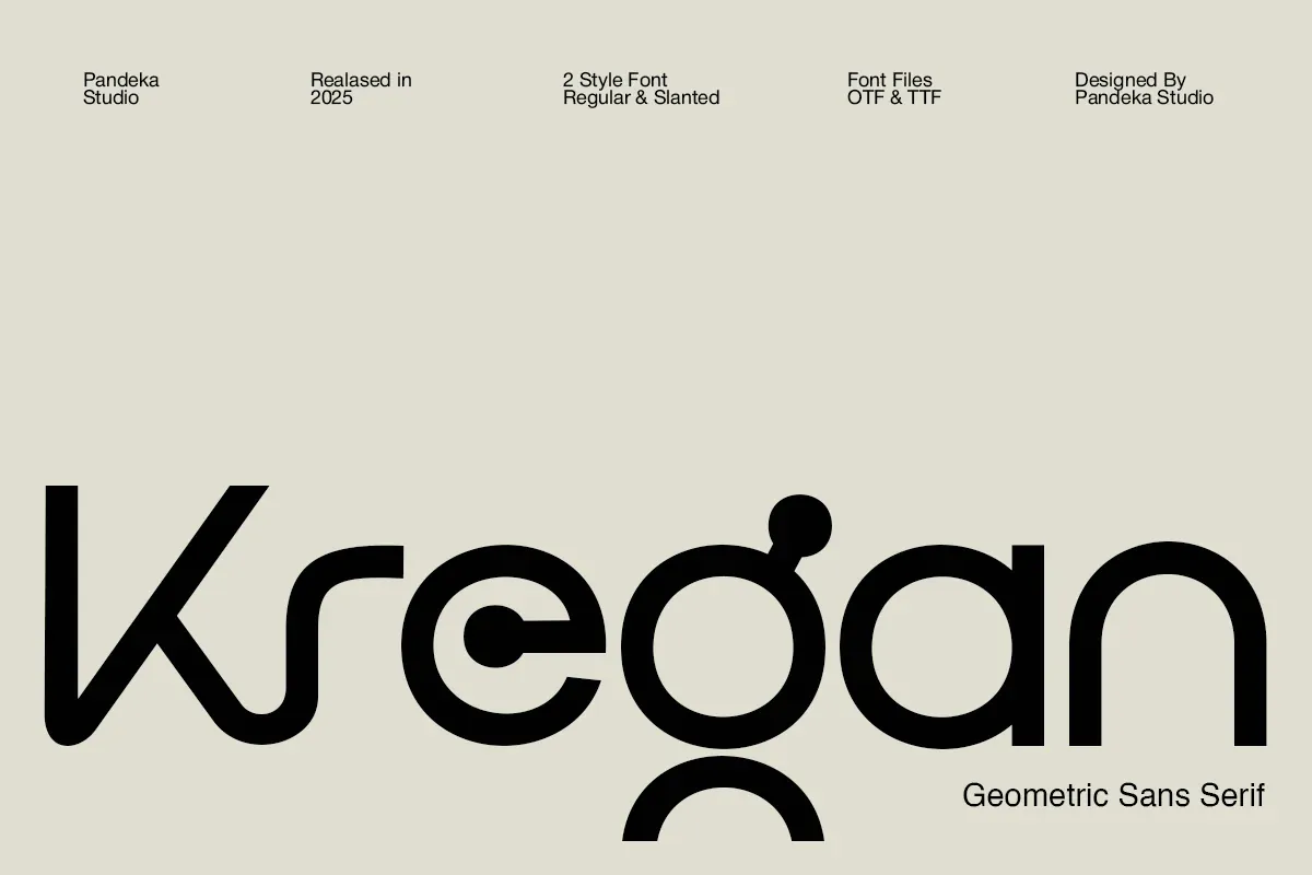 Kregan - Corporate Logo Geometric Font preview